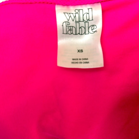 Wild fable Triangle Bikini Top in Pink Space Dye & Bright Pink Bottom XS… - Picture 10 of 11